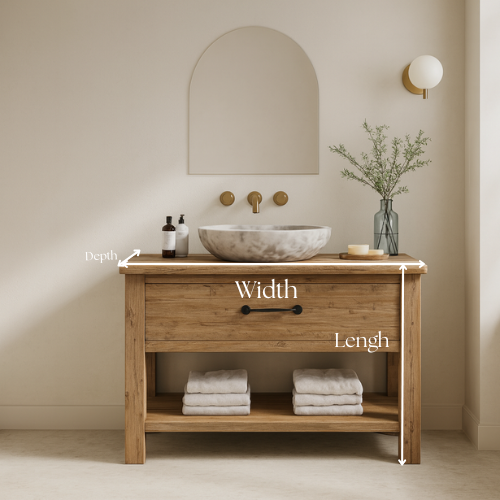 Handcrafted Solid Oak Bathroom Vanity – Live Edge Wood Console