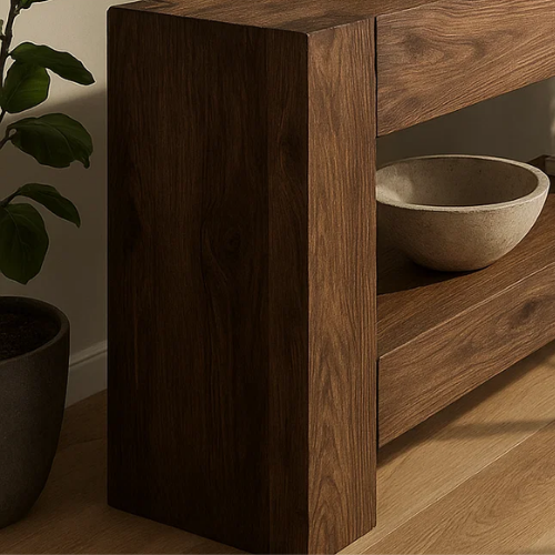 Handcrafted Solid Wood Minimalist Console, Console Table